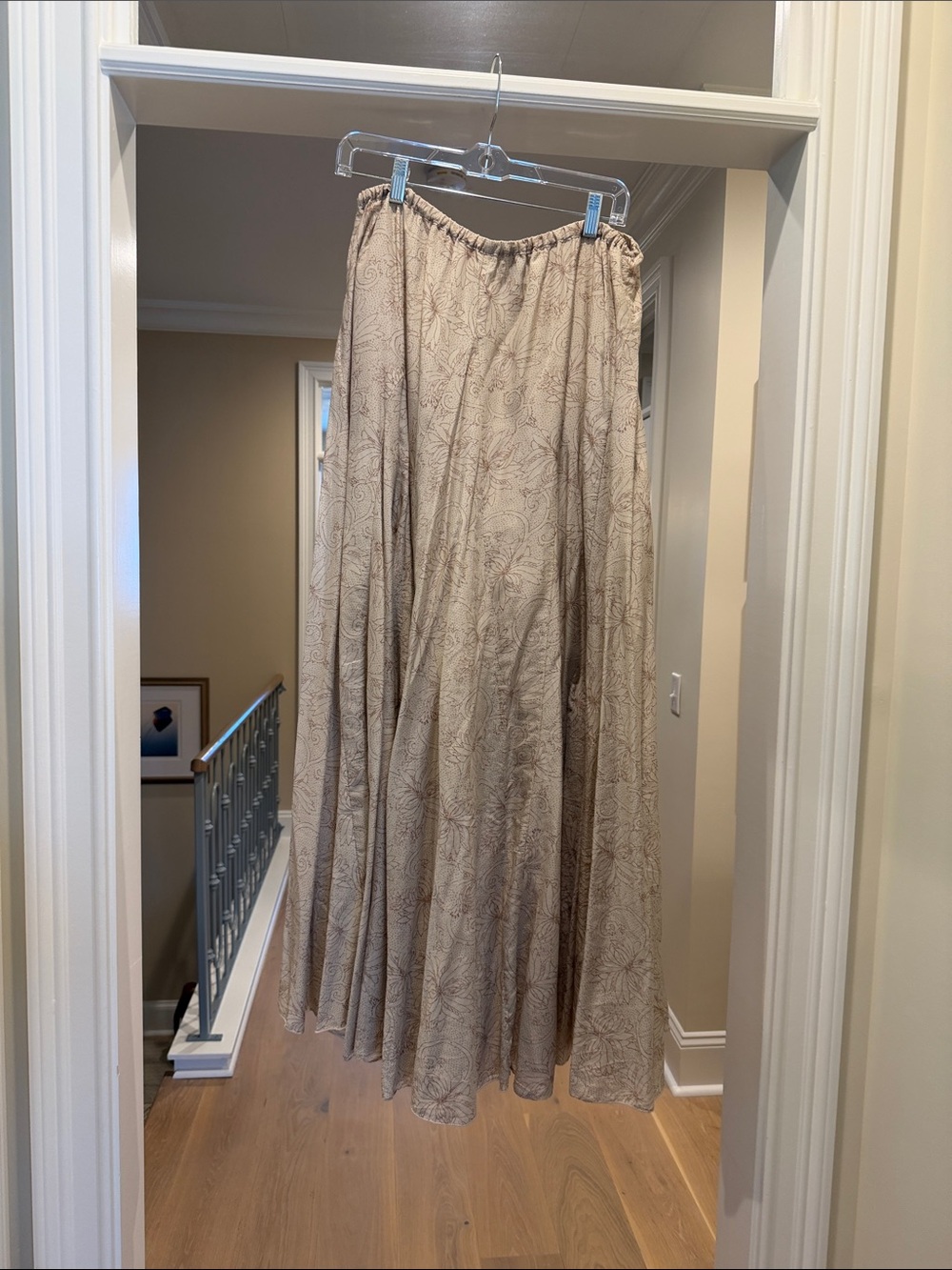 CP Shade Beige silk cotton Maxi Skirt
